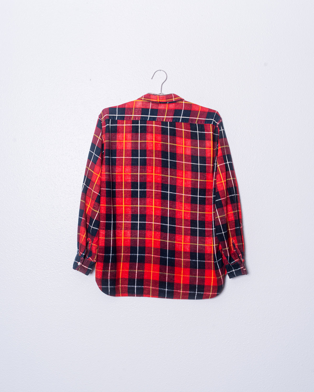'70s Faded & Distressed Plaid Flannel Shirt
