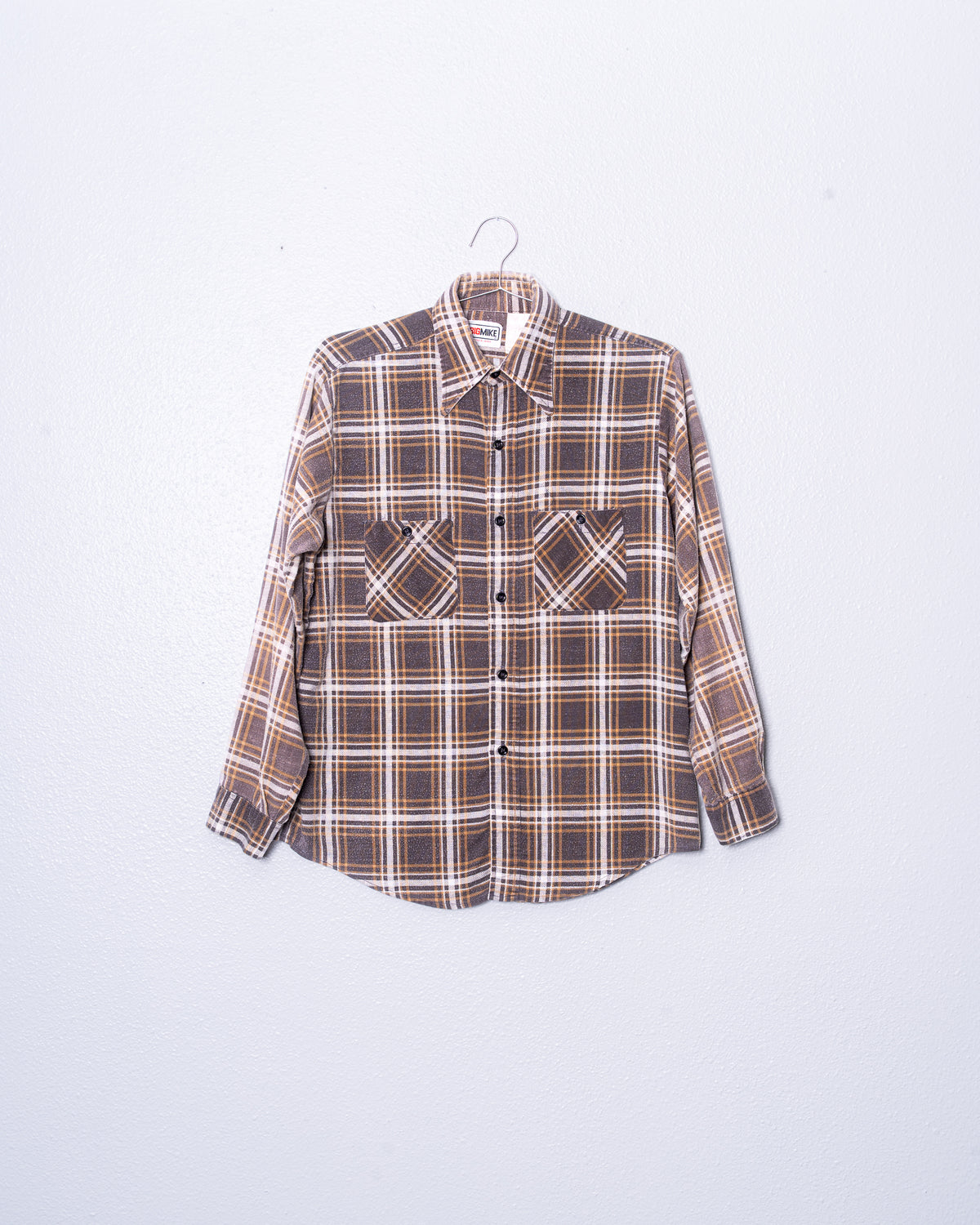 '70s Faded Big Mike Plaid Flannel Shirt