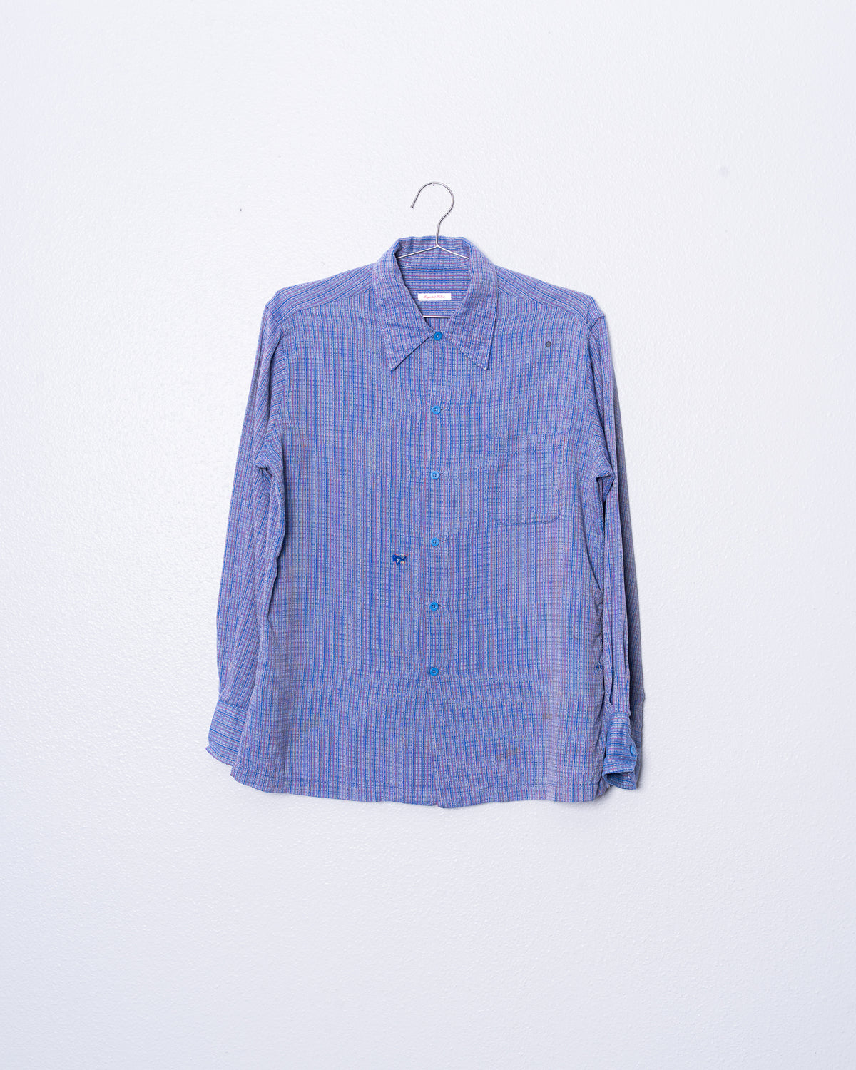 '50s Woven Loop Collar Button Up