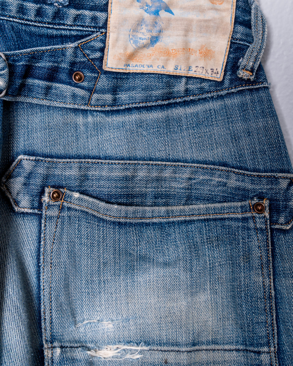 Vintage Rising Sun & Co Cinch Back Denim Jeans