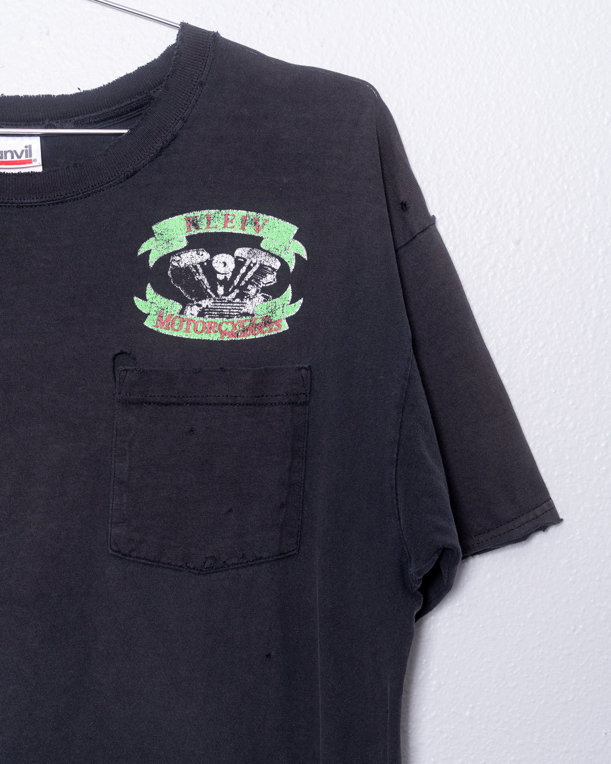 '00s Faded/Distressed Kleiv Motorcycles Pocket T-Shirt