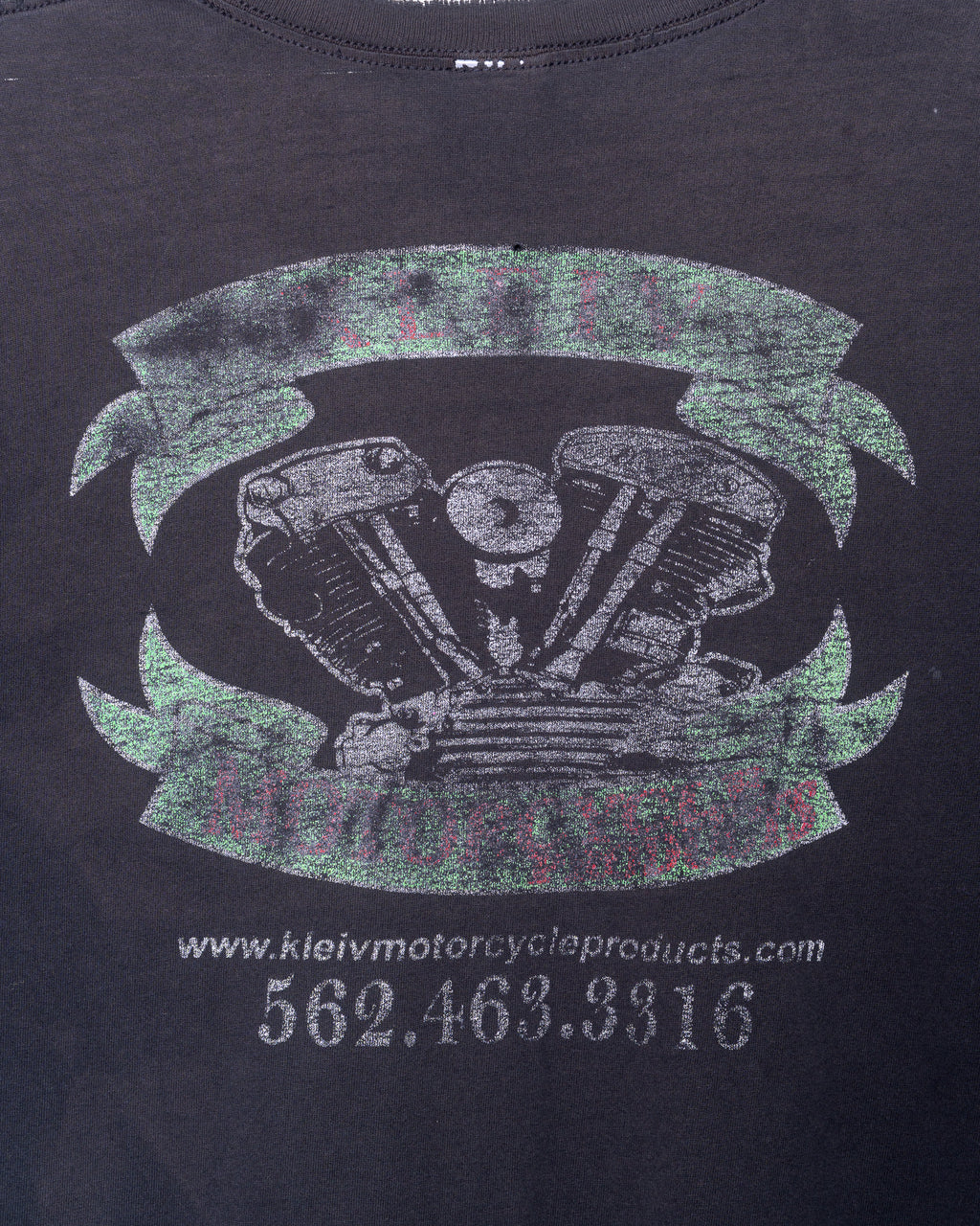 '00s Faded/Distressed Kleiv Motorcycles Pocket T-Shirt
